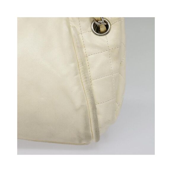 Pre Loved Chanel Classic Chain Bag Cream Lambskin Leather Women Beige Shoulder - Picture 5 of 8